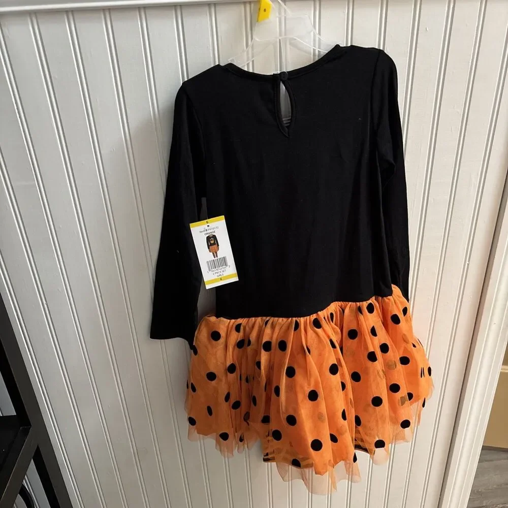 Girls Counting daisies Halloween Outfit Dress Tutu Leggings 2 Pc Set Size 6 NWT